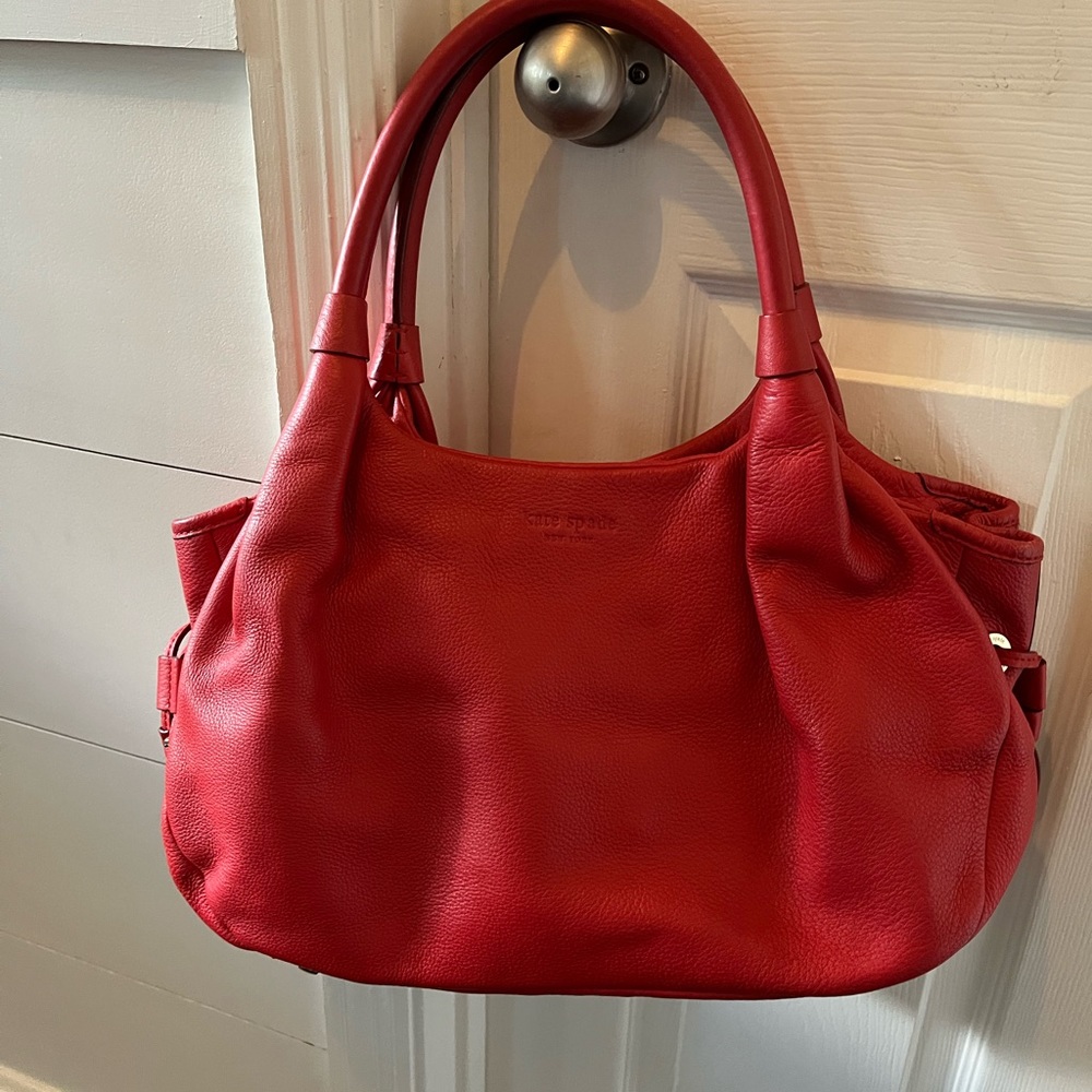 Kate Spade red leather Stevie tote